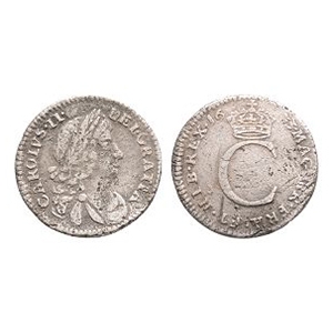 English Milled Coins - Charles II - 1673 - AR Penny