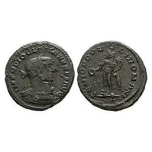 Ancient Roman Imperial Coins - Diocletian - London - Genius AE Follis