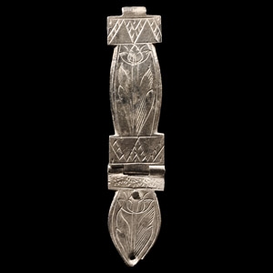 Medieval Complete Silver Vellum Manuscript Clasp