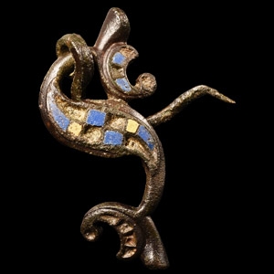Romano-Celtic Brigantian Enamelled Bronze Dragonesque Brooch