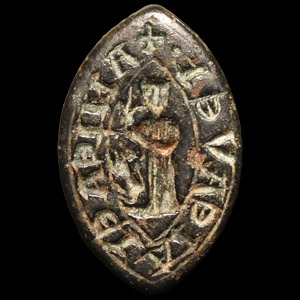 Medieval Bronze Vesica-Shaped Seal Matrix
