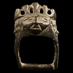 Medieval Bronze Buckle with Crowned Bust