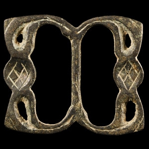 Medieval Bronze Buckle with Diamond Motif