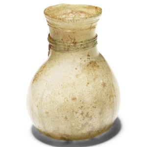 Byzantine Ribbed Glass Cosmetic Bottle with Trail