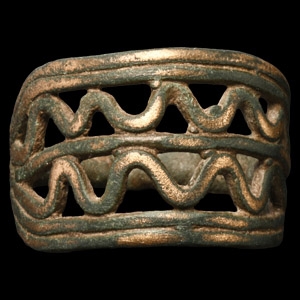 Amlash Bronze Openwork Ring