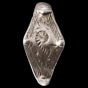 Viking Age Silver Ring with Scroll Motif