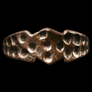 Viking Age Bronze Ring with Stamped Design