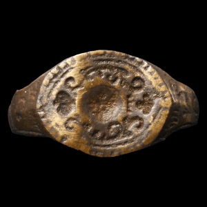 Post Medieval Bronze Ring with Floral Motif