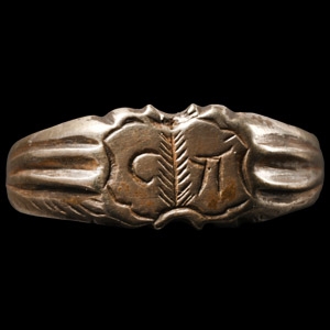 Post Medieval Silver Ring with Initials