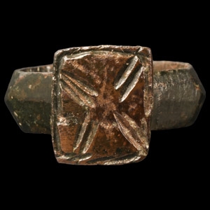 Medieval Bronze Ring with Saltire