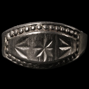 Post Medieval Pewter Ring with Star Motif