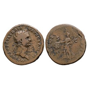 Ancient Roman Imperial Coins - Trajan - Victory AE As