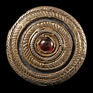 Roman Silver-Gilt and Garnet Disc Brooch