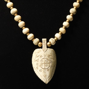 Indian Bone Bead Necklace with Pendant