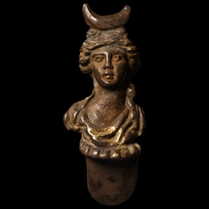 Roman Silver-Gilt Ring with Bust of Goddess