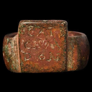 Late Roman Bronze Ring Inscribed Gift for Caius