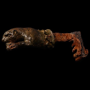 Roman Bronze-Handled Key with Panther