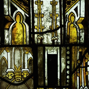 Medieval Stained Glass Composite Architectural Panel