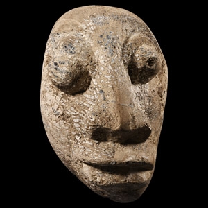 Natural History - Mastodon Bone Face Carving