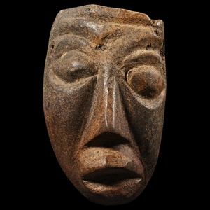 Natural History - Mastodon Bone Face Carving