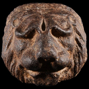 Medieval Iron Lions Head Weight