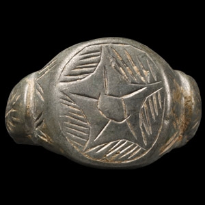 Medieval Base Silver Ring with Star
