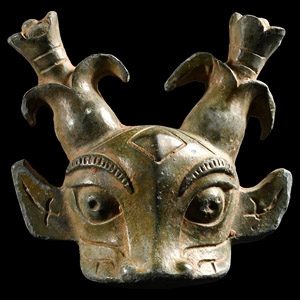 Chinese Han Style Bronze Bovine Mask