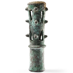 Luristan Bronze Macehead with Points and Fretwork