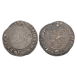 English Stuart Coins - Charles I - Tower - AR Shilling