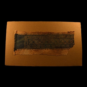 Egyptian Mounted Coptic Textile with Crenellated Blossoms