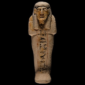 Egyptian Painted Limestone Hieroglyphic Shabti for Iru-iry