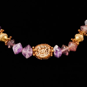 Greek Amethyst and Gold Bead Necklace
