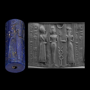 Western Asiatic Lapis Lazuli Cylinder Seal