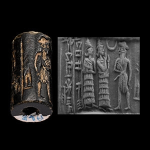 Western Asiatic Haematite Cylinder Seal for the Daughter of ur-Suen