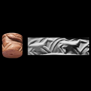 Western Asiatic Pink Marble Cylinder Seal with Antelopes