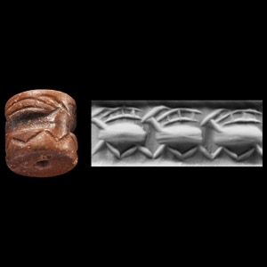 Western Asiatic Jasper Cylinder Seal with Animals