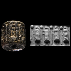 Western Asiatic Steatite Cylinder Seal with Figures