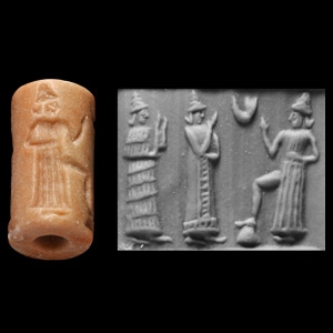 Western Asiatic Agate Cylinder Seal with Presentation Scene
