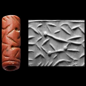 Western Asiatic Red Jasper Cylinder Seal