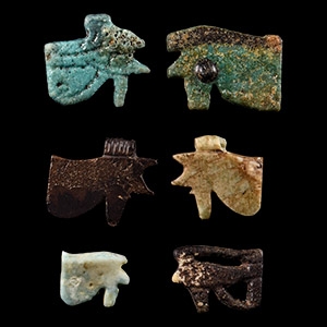 Egyptian Hardstone and Faience Wedjat Eye Collection