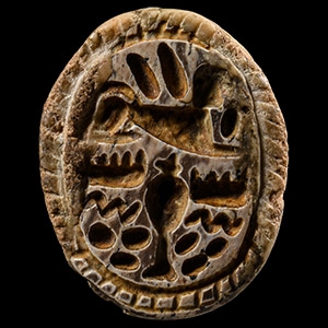 Egyptian Steatite Scarab with Hieroglyphs