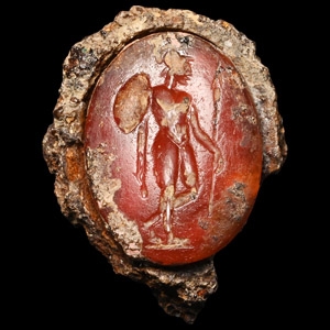 Roman Carnelian Gemstone with Mars