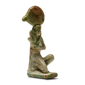 Egyptian Faience Amulet of Souls of Pe and Nekhem