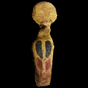 Egyptian Painted Wooden Uraeus Sacred Cobra Finial