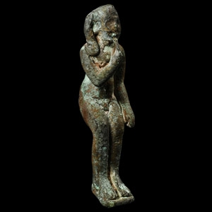 Egyptian Bronze Seated Harpocrates Figure