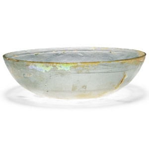 Roman Translucent Glass Bowl with Engraved Rings