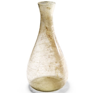 Roman Translucent Glass Flask with Engraved Rings