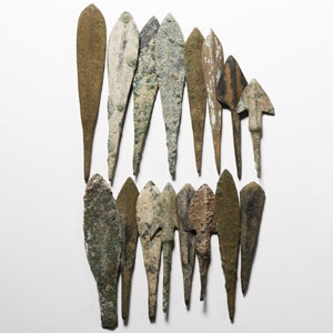 Greek and Other Bronze Tanged Arrowhead Collection