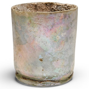 Roman Iridescent Glass Pyxis
