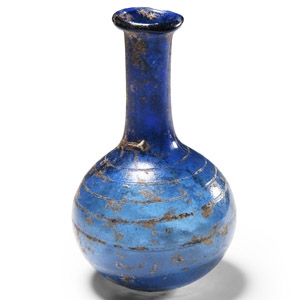 Roman Cobalt Blue Glass Flask